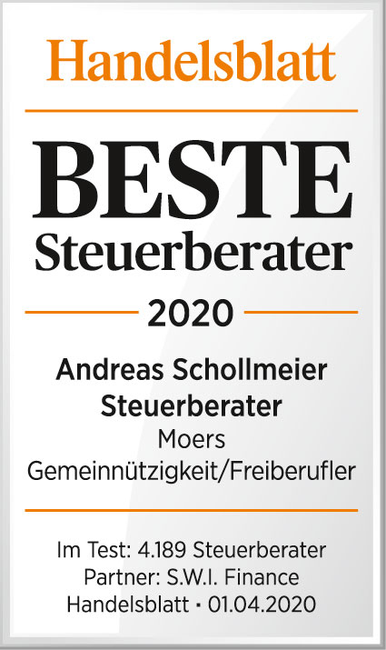 Auszeichnung mit Handelsblatt-Siegel „Beste Steuerberater 2020“