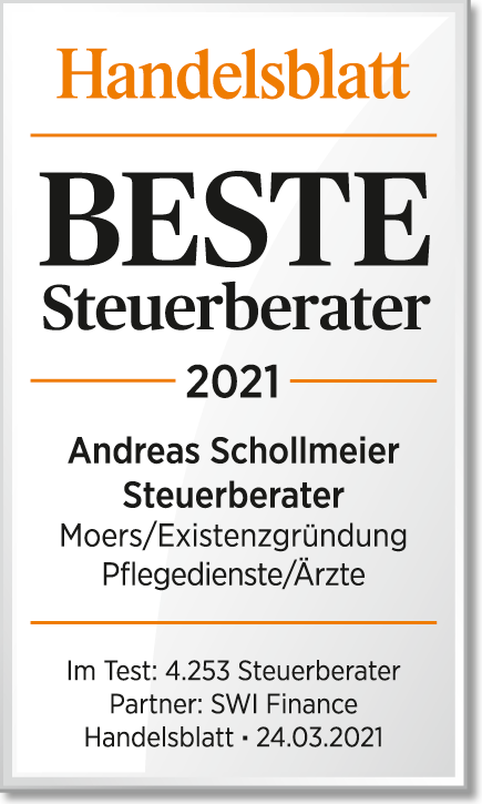 Auszeichnung mit Handelsblatt-Siegel “Beste Steuerberater 2021”