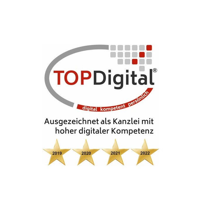 „TOPDigital-Auszeichnung 2022“ – Ausgezeichnet als Kanzlei mit hoher digitaler Kompetenz