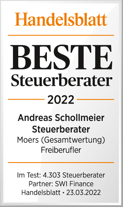 Auszeichnung mit Handelsblatt-Siegel “Beste Steuerberater 2022”